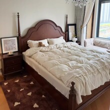 法式复古实木床安娜床黑色高级感双人床复古美式床简约卧室结婚床