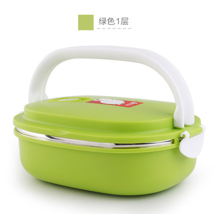 不锈钢保温饭盒长方形带手提学生饭盒儿童便当盒分格单层多层餐盒