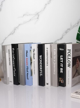 仿真书摆件简约现代英文北欧摆件道具书ins风拍照书房客厅桌装饰