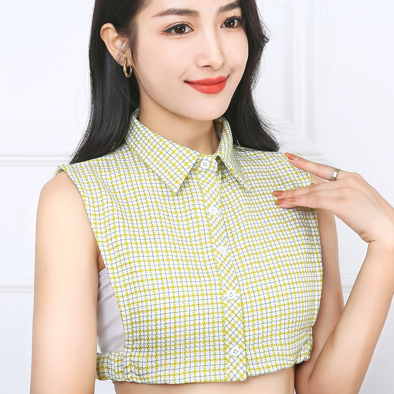 新款秋冬加厚多款格子假领子女士多功能百搭假领衬衣领装饰衬衫领