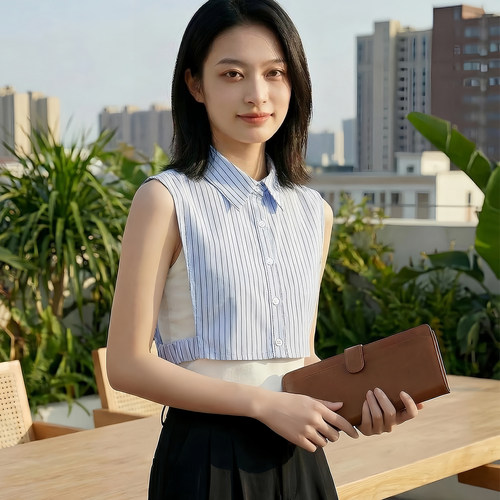 韩版秋冬百搭棉条纹尖领打底衫