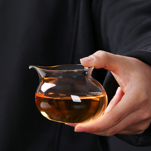 日式迷你飞鸟玻璃公道杯耐热加厚小号分茶器茶海高档透明公杯