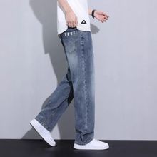 工装裤男生2025新款秋季潮牌直筒宽松高中生阔腿牛仔裤子男款春秋