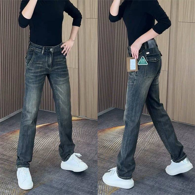 春秋牛仔裤男士2026新款春季高端弹力蓝色休闲长裤直筒修身男裤子