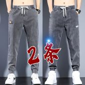 秋季 男士 松紧腰束脚哈伦男裤 韩版 子男 新款 宽松百搭休闲长裤 牛仔裤