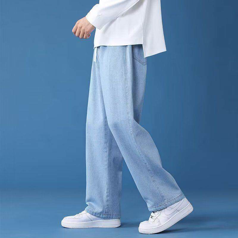牛仔裤男士夏季薄款直筒宽松休闲裤子美式潮牌阔腿新款男生长裤子