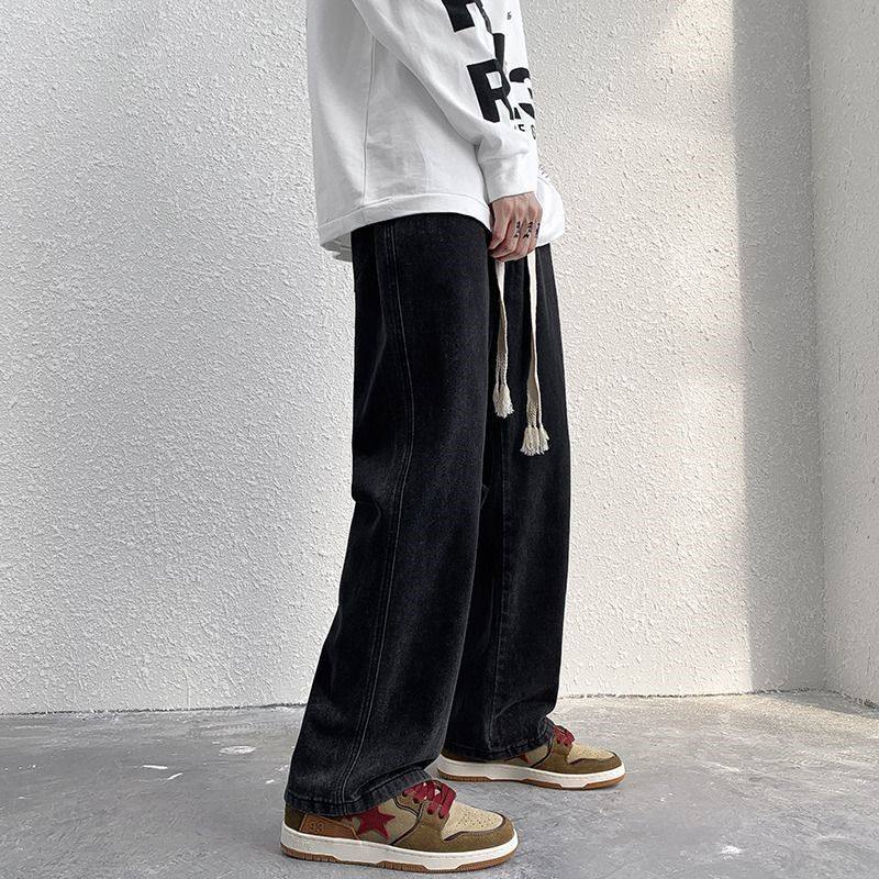 牛仔裤男款2025新款春秋宽松直筒长裤秋季美式复古大码阔腿裤子男