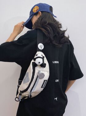 法国MlCANI KANS韩版胸包男斜挎包日系ins风单肩原宿工装风女腰包