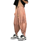 新中式D香云纱龟裂纹冰丝透气萝卜灯笼七分裤男DK172-P58控78，男装牛仔裤，电商A005-1