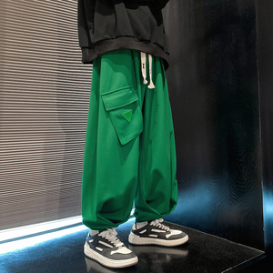 美式高街大口袋B小众设计华夫格工装裤篮球运动裤男K87-P68 控88图片