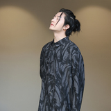 新中式风H风扎染链条嘻哈暗纹盘扣衬衫t桖男CS20-P68控88，男装T恤，电商A005-1