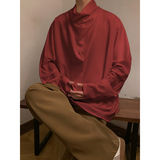 暗黑系新中式O风冰丝小众设计高堆领长袖t恤T09-P55控78，男装T恤，电商A005-1