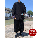 新中式B民族风金丝绒龙纹夹克哈伦裤飞鼠裤套装男TZ177-P143控168，男装休闲套装，电商A005-1