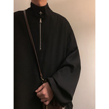 新中式A立领拉链卫衣男ins小众金属拉链套头外套潮WY02-P65控88，女装短外套，电商A005-1