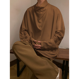 暗黑系新中式R风冰丝小众设计高堆领长袖t恤T09-P55控78，男装T恤，电商A005-1