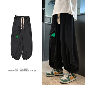 美式高街大口袋E小众设计华夫格工装裤篮球运动裤男K87-P68控88