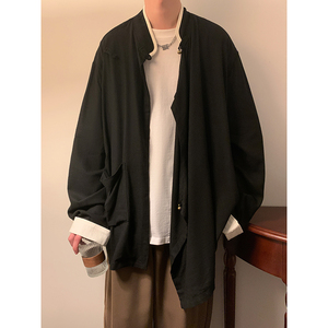 新中式D斜襟盘扣亚麻棉麻中山装立领衬衫夹克外套JK23-P98控118图片