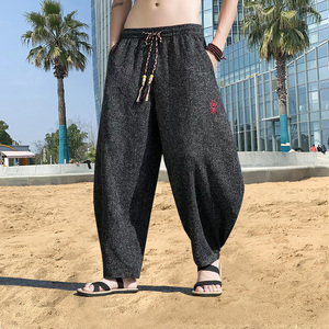 风A刺绣冰丝大桶裤宽松高级感萝卜裤阔腿裤K106-P65控88图片