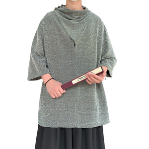 新中式B山本风舞台演出亮闪闪满天星高堆领短袖t恤T56-P65控88图片