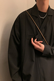 暗黑系A山本风冰丝盘扣小众设计新中式黑色长袖衬衫CS01-P65控88，男装衬衫，电商A005-1
