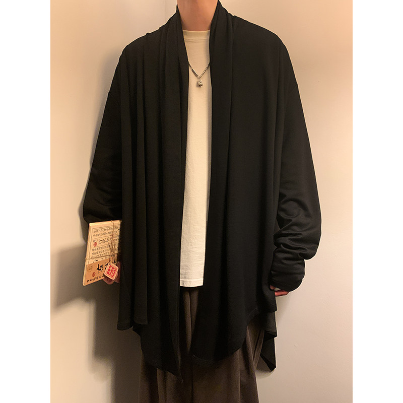 暗黑系高级感风衣大码中长款风衣垂感披风斗篷开衫FY10-P95控118，男装风衣，电商A005-1