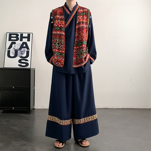 男女春季风苗族演出舞蹈个性服装套装TZ186三件套-P173控198图片