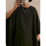 风B新中式不规则蝙蝠袖冰丝舞台表演半袖t恤男T27-P55控78，男装T恤，电商A005-1
