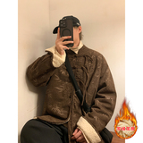 新中式I盘扣树叶暗花灯芯绒羊羔毛夹克棉衣外套男JK17-P135控158，男装棉衣，电商A005-1