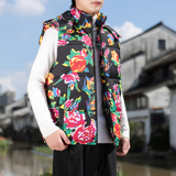 连帽大花马甲棉袄背心B男生保暖花花绿绿秋冬加厚MJ527-P78控108，男装背心/马甲，电商A005-1