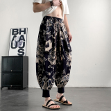 超大码8XL风小众设计龙纹九分裤哈伦裤飞鼠裤K268-P58控78，男装休闲裤，电商A005-1