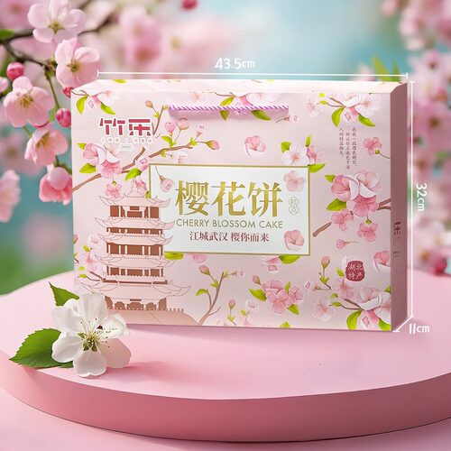 武汉特产樱花饼伴手礼盒装带手提