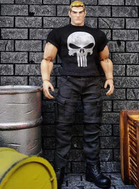 1/12CRAZY FIGURE MUFF ADAM男6寸可动人偶方大头GW布衣惩罚者T裤