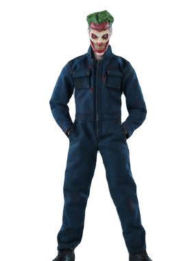 现货1/12兵人衣服男romankey6寸方头人ant无界小丑工装连体服