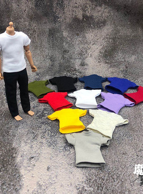 新款112兵人衣服男6寸女TBL 手办模型可动人偶 t恤潮流短袖上衣