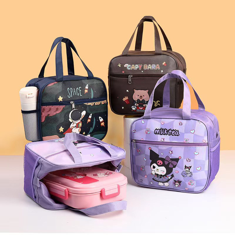 小学生专用保温饭盒袋子手提包卡通儿童防水大容量便当午餐盒拎包