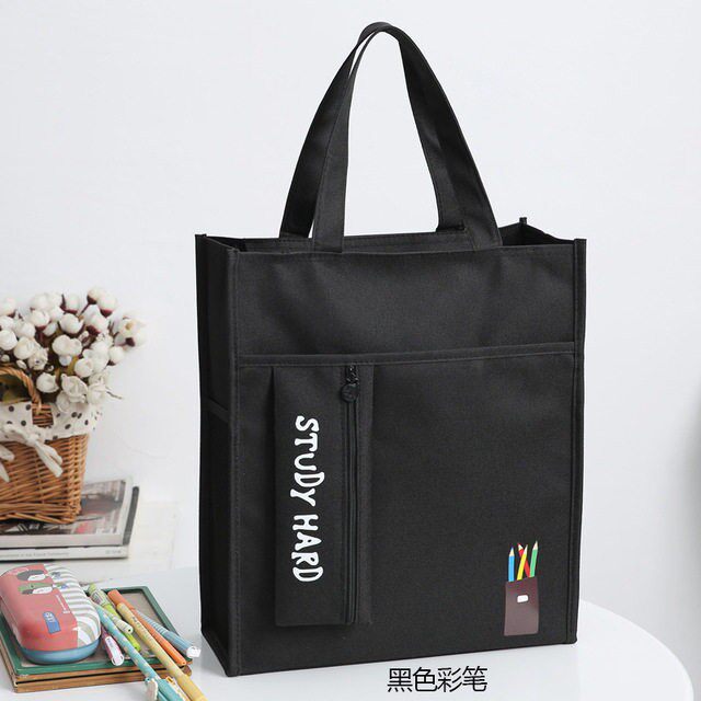 新款中小学生防水帆布手提袋 手拎补课包 文件作业美术补习袋