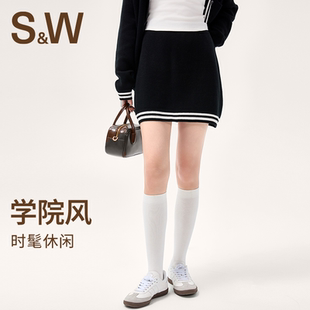 SW速惟短款半身裙女秋高腰显瘦a字半身裙小个子包臀裙裤2025新款