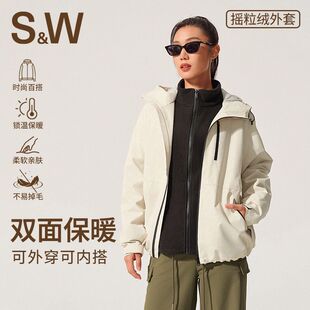 SW速惟摇粒绒外套立领女款双刷摇粒绒运动户外时尚保暖休闲外套