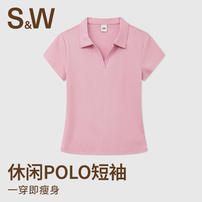 SW速惟透气运动Polo短袖春夏修身休闲百搭显瘦翻领上衣女2025新款