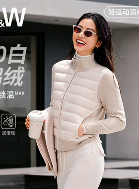 SW速惟短款鹅绒服女款小个子秋冬保暖羽绒外套2025新款白色羽绒服