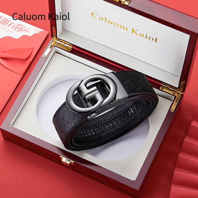 CaluomKaiol男士真皮自动扣腰带