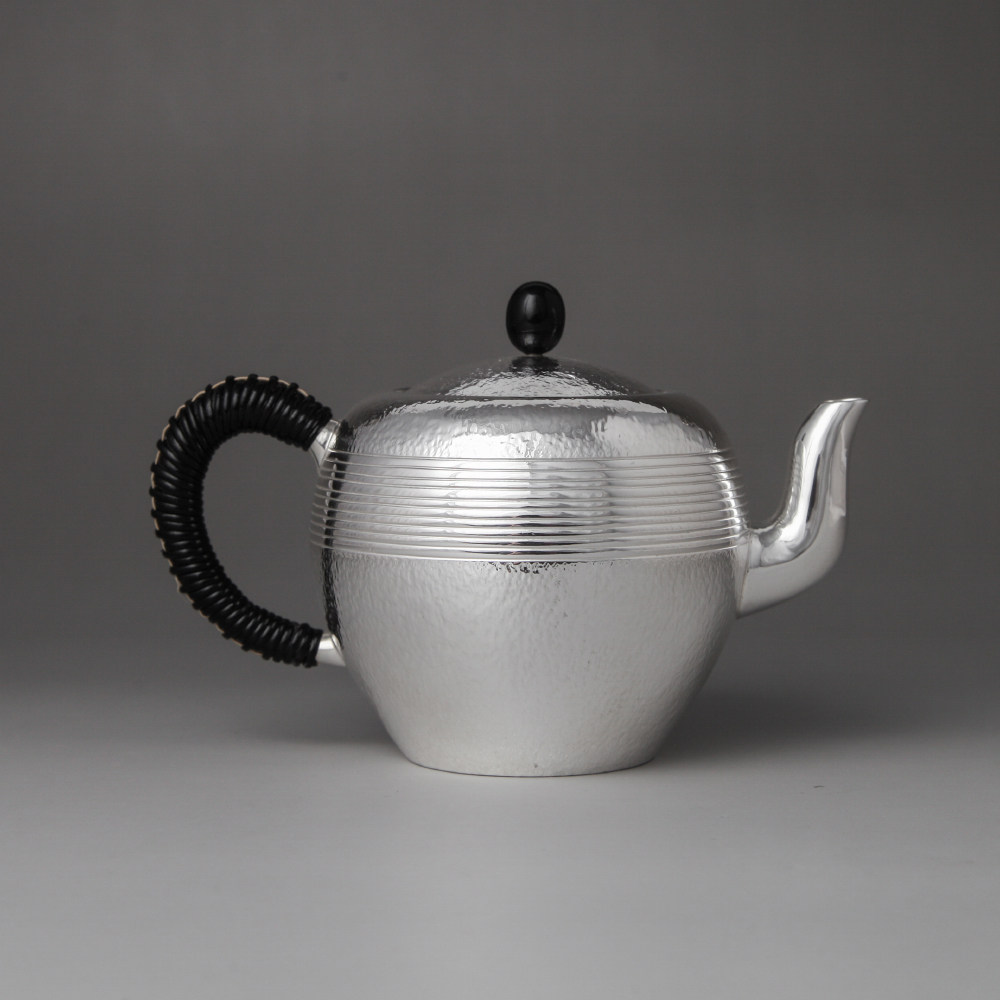 一胜斋纯手工银壶茶道泡茶壶急须纯银S999烧水壶曼生圆珠壶急须
