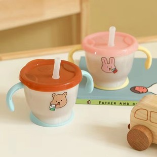 韩国Richell利其尔联名my buddy婴幼儿学饮杯宝宝吸管训练喝水杯