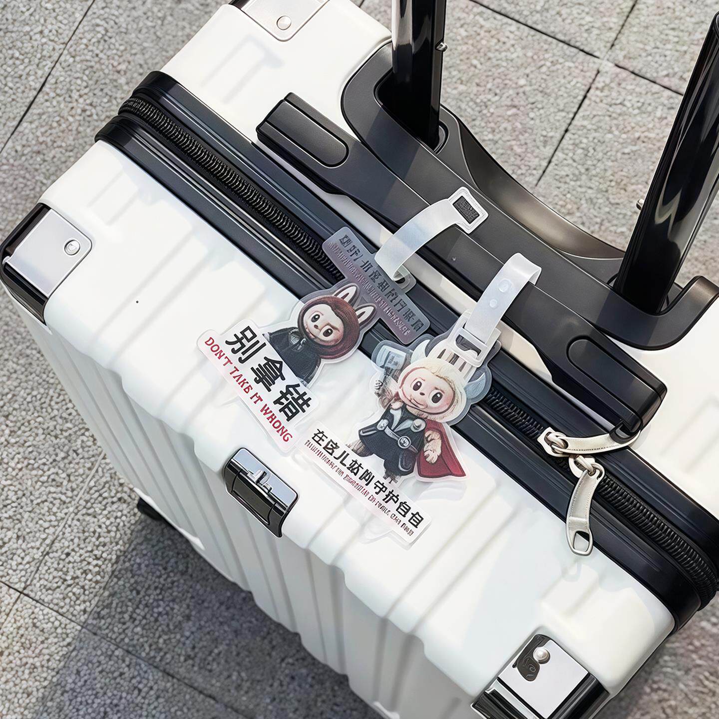 适用于labubu行李箱防丢标识牌贴纸挂牌防盗吊牌旅行标签书包挂件