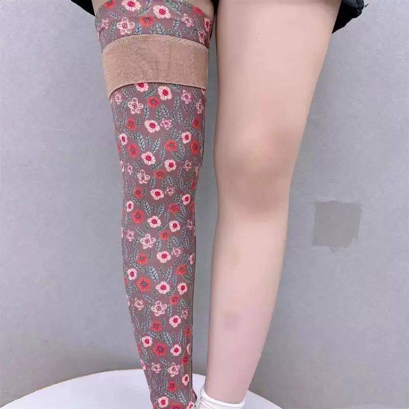 莫代尔绑带护膝盖印花护腿保暖老寒腿关节防滑男女薄款长版空调房