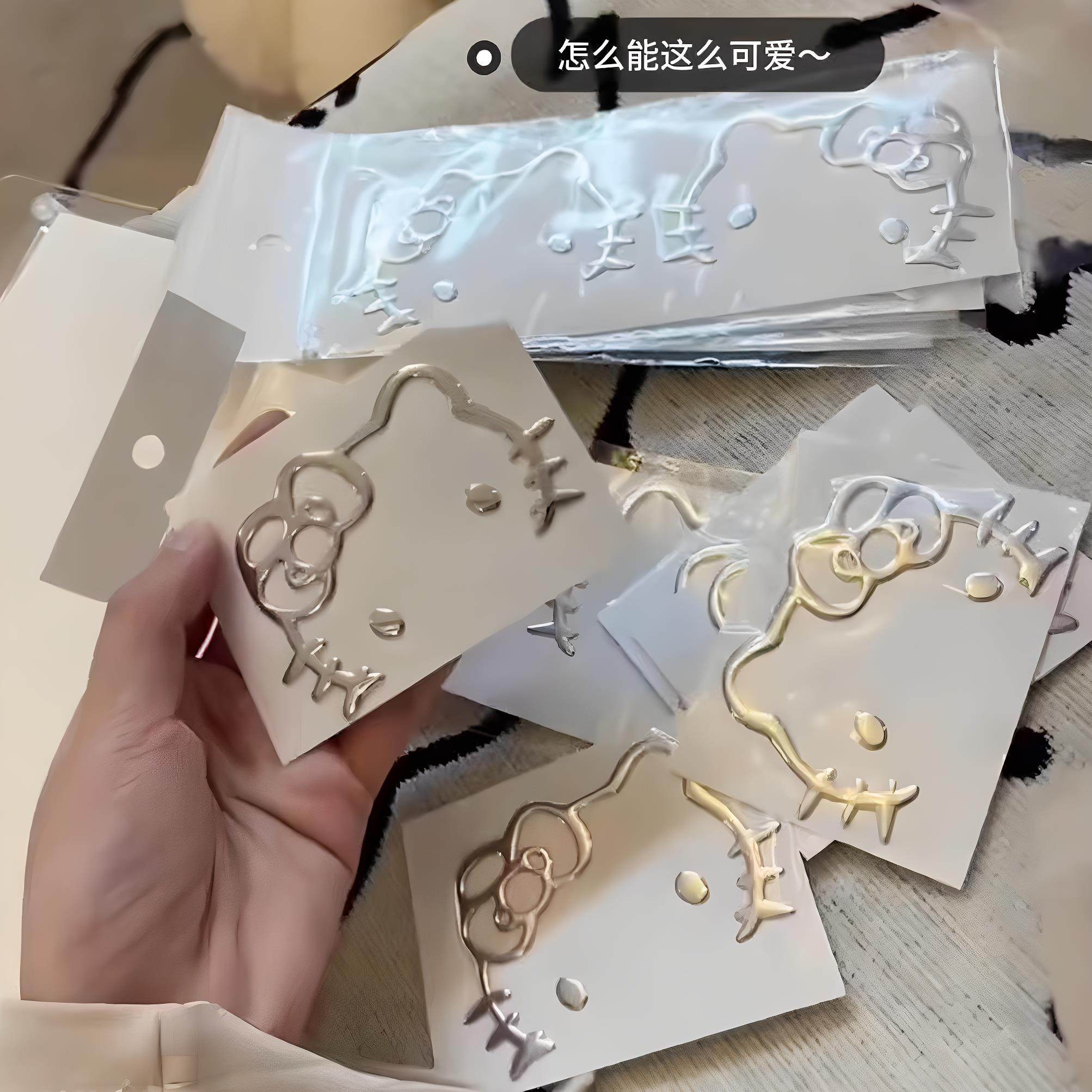 helloKitty金属贴纸车贴手机电脑背面银色贴纸凯蒂猫电动车小贴画