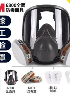 3M6800喷漆用全面罩防毒面具配件