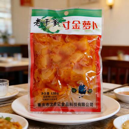正品老干爹香辣寸金萝卜干120g开胃下饭香脆小吃脆爽解馋休闲食品