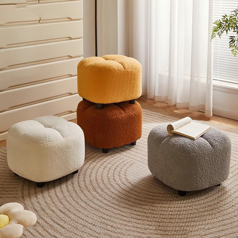 羊羔绒小凳子家用矮凳客厅茶几沙发凳儿童创意高级感坐墩换鞋板凳