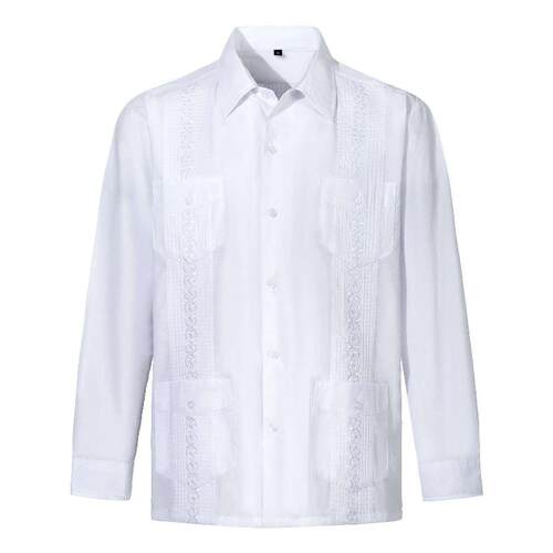 Men's Guayabella striped shirt with long sleeves and fou